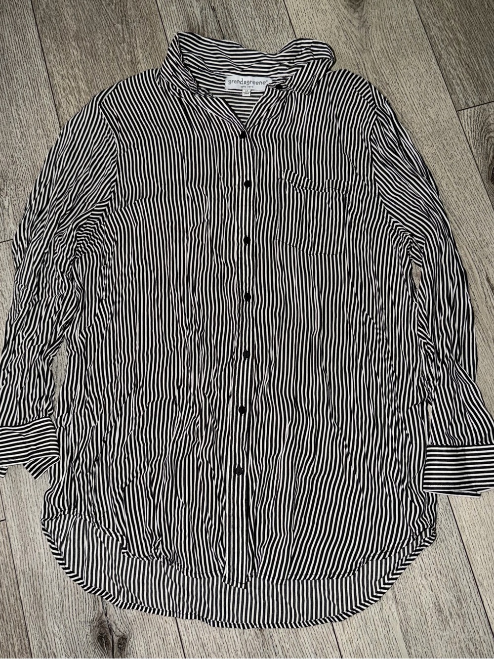 Grand & Greene Striped Long-Sleeve Button-Up Blouse